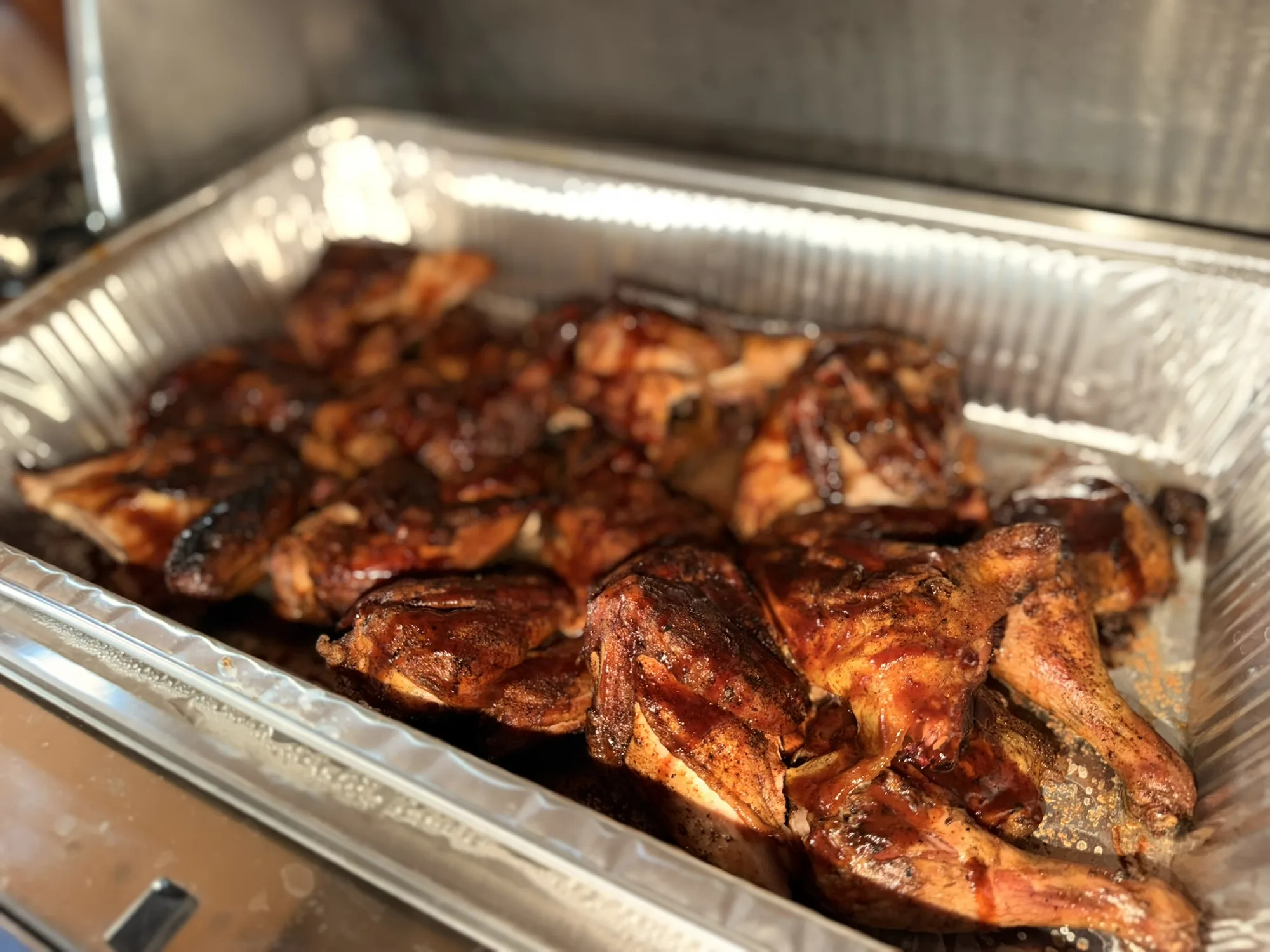 Smoked BBQ chicken quarters